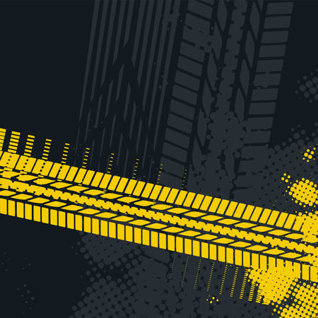 Tire track halftone backgroundのイラスト素材