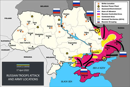 War in Ukraine map Aprilのイラスト素材