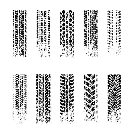 Tire tracks grunge round corners silhouettesのイラスト素材