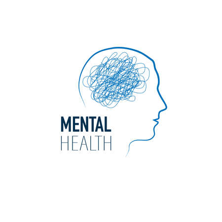 Brain in head man and womanのイラスト素材