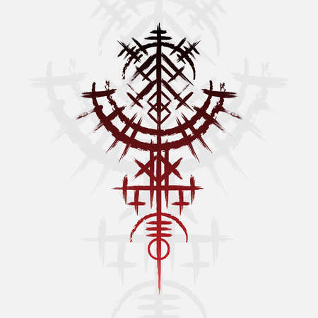 Scandinavian viking symbol wallpaperのイラスト素材