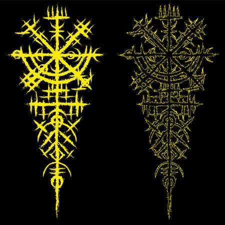 Scandinavian viking yellow brush symbolのイラスト素材