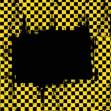 Grunge yellow race flags backgroundのイラスト素材