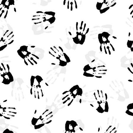 Human hands print seamless backgroundのイラスト素材