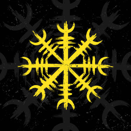 Runic viking yellow symbol designのイラスト素材