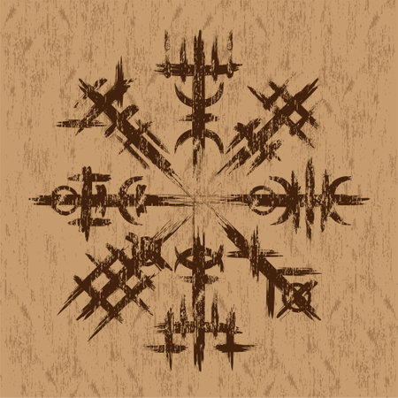 Norse viking brown grunge wallpaperのイラスト素材