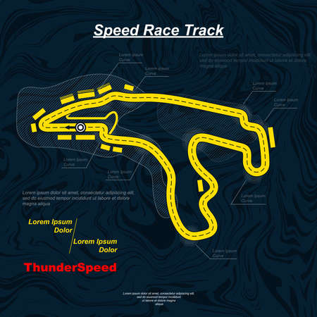Yellow and blue race track backgroundのイラスト素材