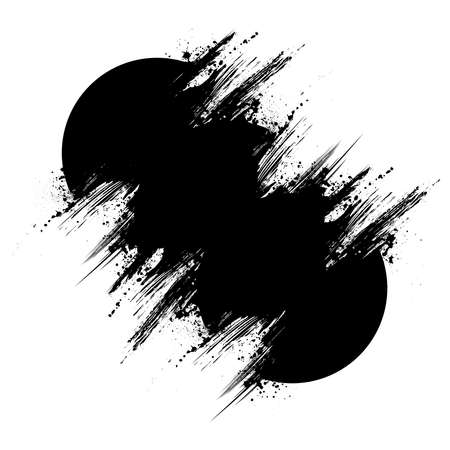 Grunge black scratched circlesのイラスト素材