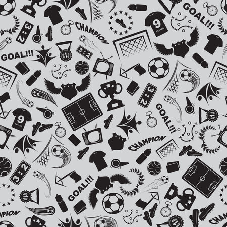 Soccer icons seamless patternのイラスト素材