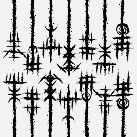 Norse viking black brush linesのイラスト素材