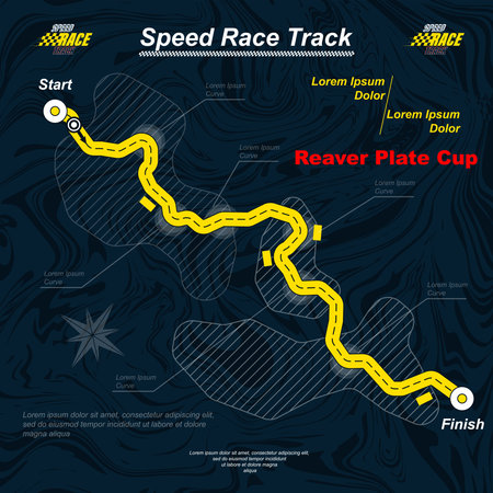 Dark blue and yellow colour race trackのイラスト素材