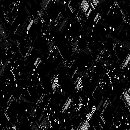 Barcode style black isometric pattern banner