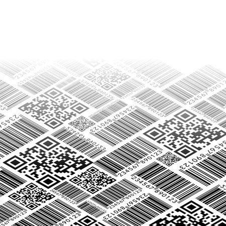 Barcode style isometric pattern background