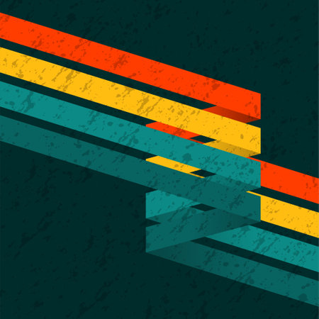 Retro background with four colour linesのイラスト素材