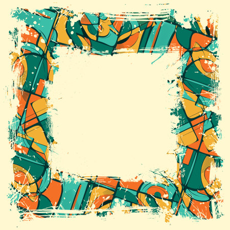 Abstract green geometric with two framesのイラスト素材