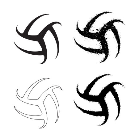 Volleyball symbol silhouettesのイラスト素材
