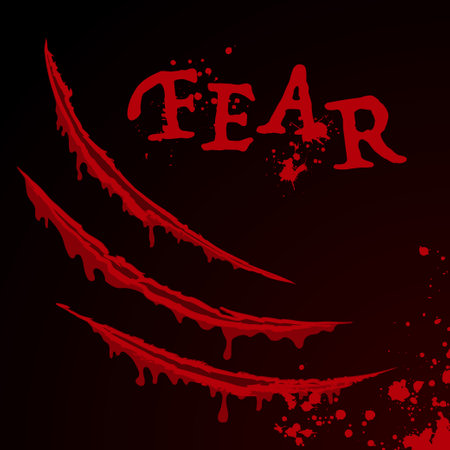 Scratched claw blood wounds scary backgroundのイラスト素材