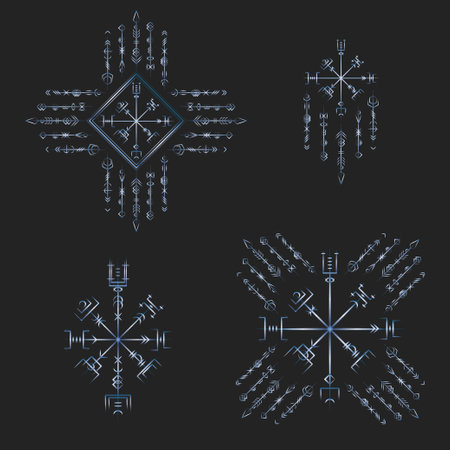 Dark runic symbols dreamer decoのイラスト素材