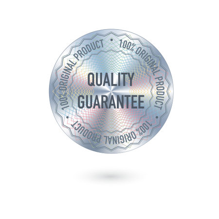 Circle quality holographic labelのイラスト素材