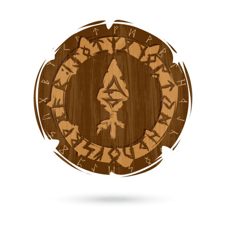 The spear wooden shieldのイラスト素材