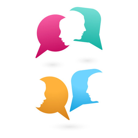 Man and woman two speech bubblesのイラスト素材