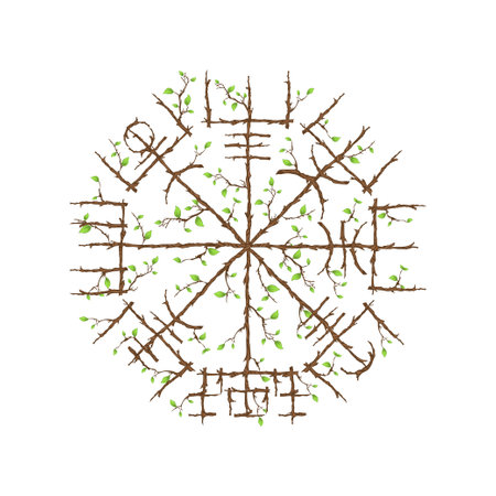 Vegvisir true wooden leavesのイラスト素材