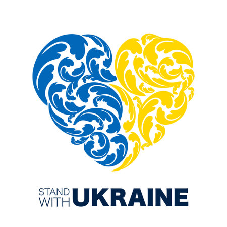 Floral heart for Ukraineのイラスト素材