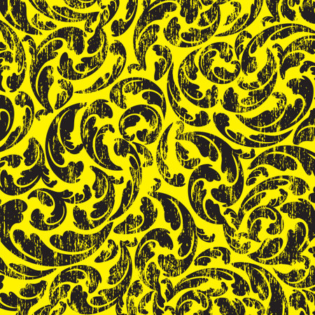 Floral yellow and grey backgroundのイラスト素材