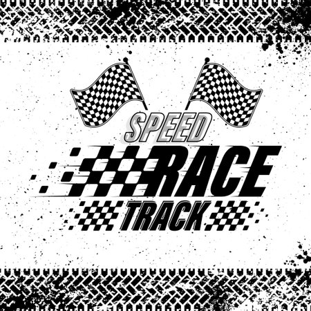 Tire track grunge backgroundのイラスト素材