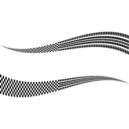 Sport flags tire tracksのイラスト素材