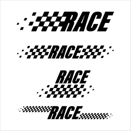 Sport race track text and flagsのイラスト素材