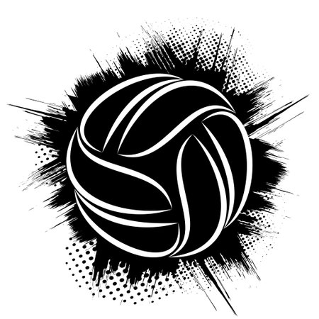 Volleyball black grunge symbolのイラスト素材