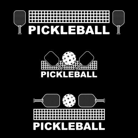 Pickleball paddle and ball whiteのイラスト素材