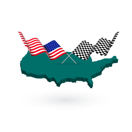 USA race track map flagsのイラスト素材