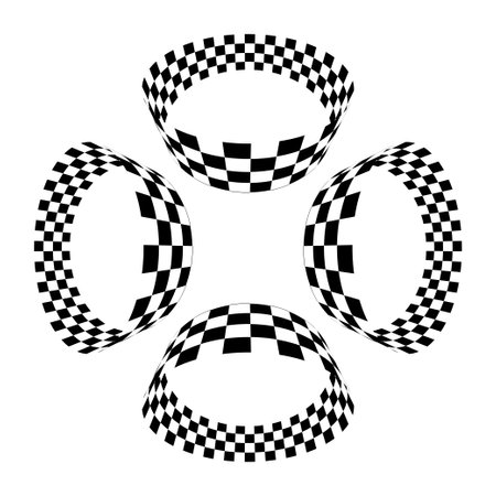 Black and white flag perspective setのイラスト素材