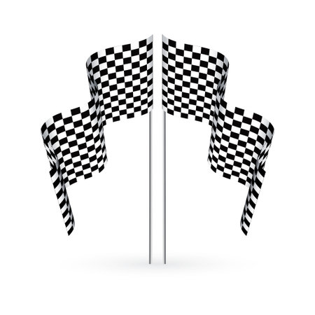 Sport race checkered flags twoのイラスト素材