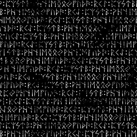 Runic viking black grunge alphabetのイラスト素材