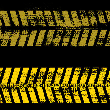 Yellow grunge arrows tires setのイラスト素材