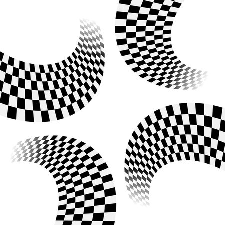 Black and white flag path setのイラスト素材