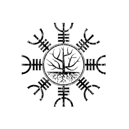 Helm of Awe true outline and treeのイラスト素材