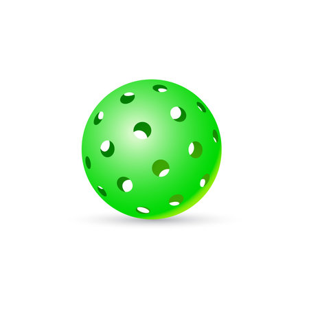 Pickleball green ball with shadowのイラスト素材
