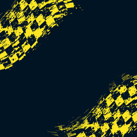 Sport flags yellow grunge warp blackのイラスト素材