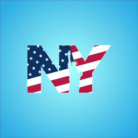 NY flag and palm black wallpaperのイラスト素材