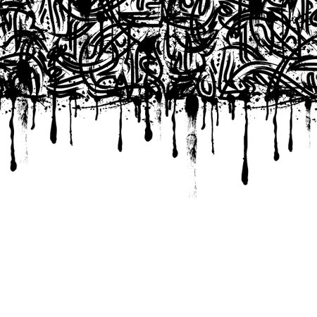 Persian symbols black ink blots patternsのイラスト素材