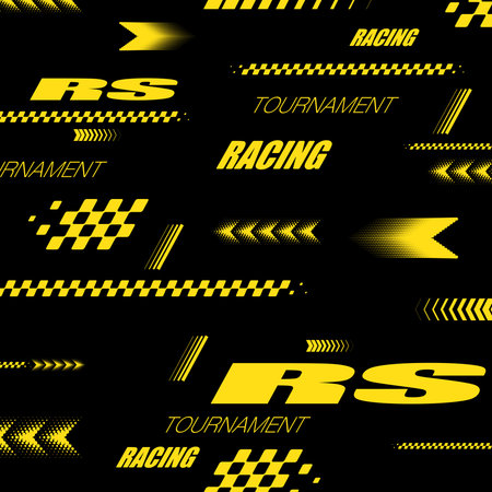 Sport RS race decal yellow and blackのイラスト素材