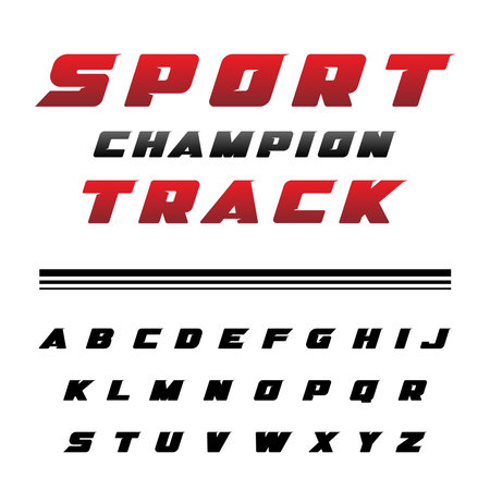 Sport race alphabet setのイラスト素材