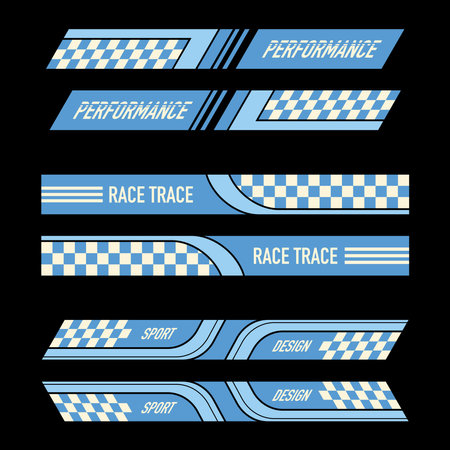 Blue color sport car decals setのイラスト素材