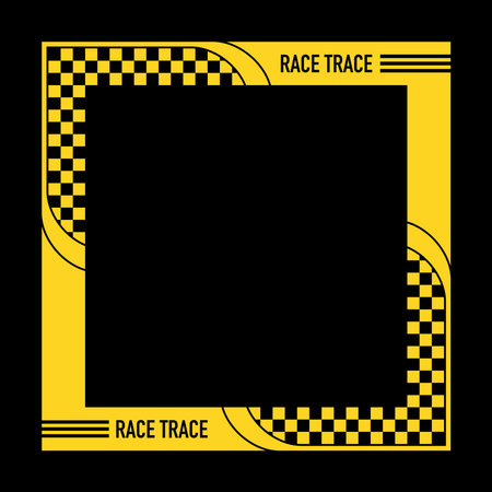Yellow sport car decals frameのイラスト素材