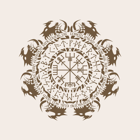 Dragon circle runic symbolのイラスト素材