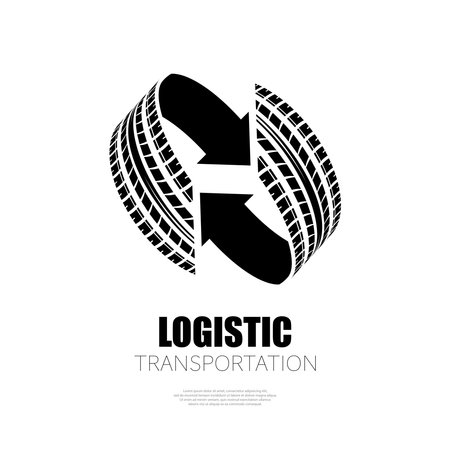 Tire track circle arrows symbolのイラスト素材